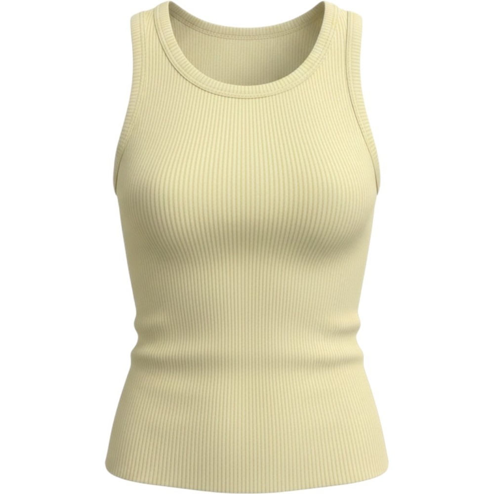 Tna Aritzia Ribbed Tank Top Pale Yellow Cotton Slim Fit XS 80443